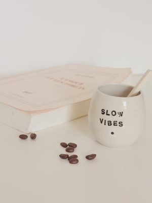 Mug céramique à café, Slow Vibes, fait main Bleue Nuit Céramique