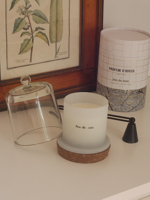 Bougie Hiver feu de bois