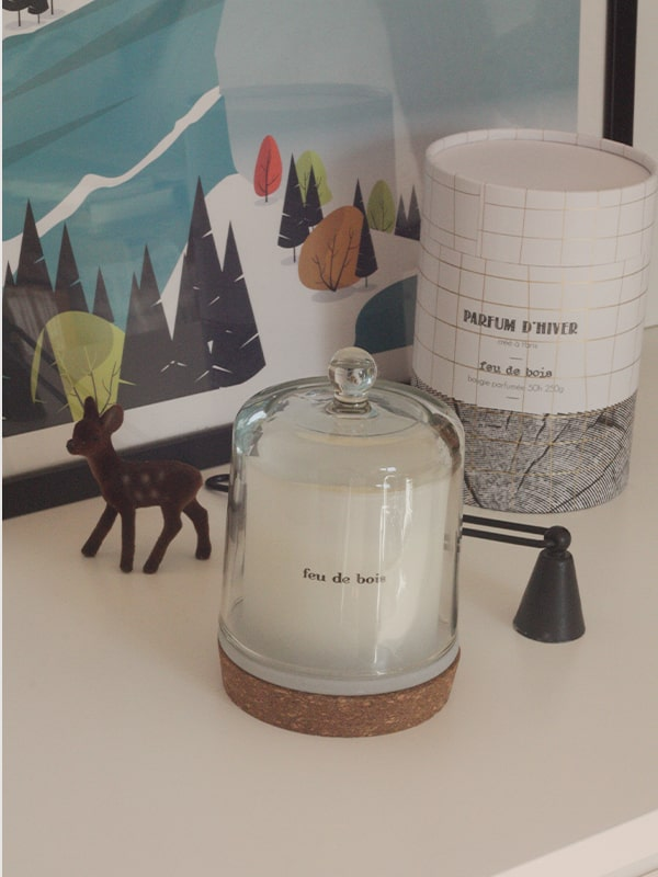 Bougie Hiver feu de bois
