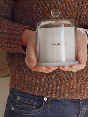 Bougie parfumée avec cloche en verre, Hiver, Feu de Bois, 240g, 50h