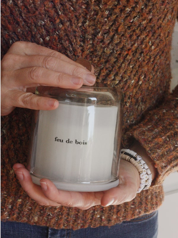 Bougie Hiver feu de bois