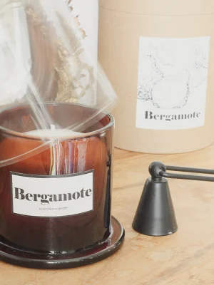 Bougie parfumée avec cloche en verre, Bergamote pétillante, 240g, 50h