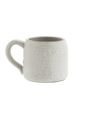 Tasse brute blanche en grès artisanal – coin café