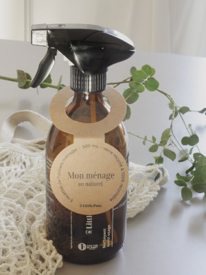 Flacon spray vaporisateur en verre 500ml +recettes sérigraphiées Little Pots