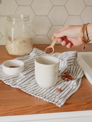 Mug en grès artisanal blanc et points bruns – CALMA – Eulenschnitt