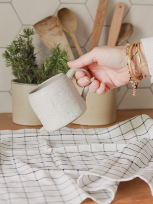 Mug brut en grès organique, blanc
