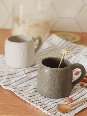 Mug brut en grès organique, gris
