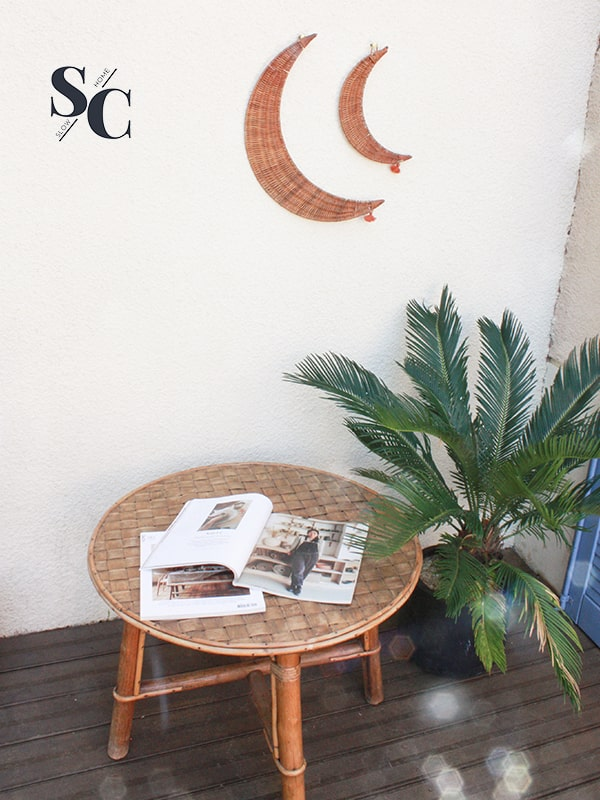 Sets de deux lunes en rotin à suspendre