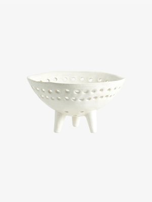 Corbeille à fruit céramique – Coupe en céramique ajourée blanc crème