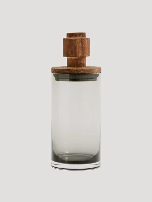 Pot en verre avec couvercle bois 900ML – L