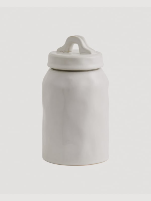 Pot de conservation en céramique blanc avec couvercle – Bocal de rangement 800ml