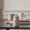 Grand bocal de conservation en céramique blanche, avec couvercle 0,8L, pot de rangement blanc original. Lulo glass white glace, NORDAL