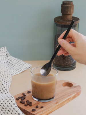 Cuillère latte macchiato en acier noir