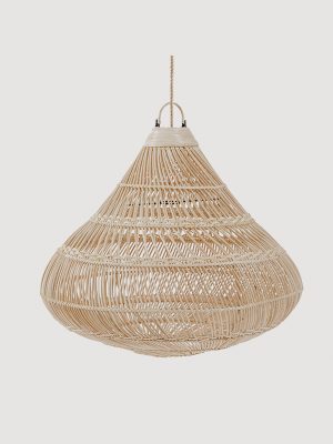 Suspension Drop en rotin naturel L 80×77 cm.