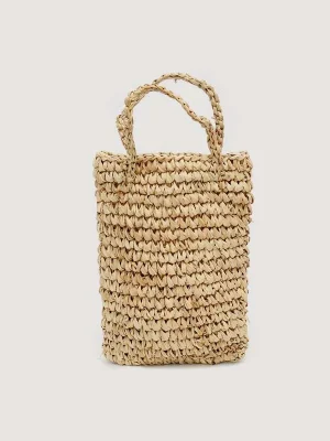 Porte bouteille en raphia naturel, table boho, cadeau original. 20cm