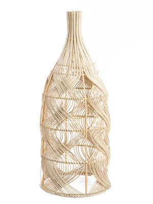 Suspension bouteille ou lampe à poser en rotin naturel. L 70x30cm. - Objets déco - photo 8
