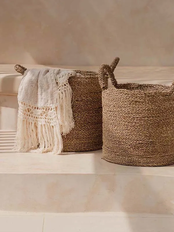 couvre lit beige en coton 100%