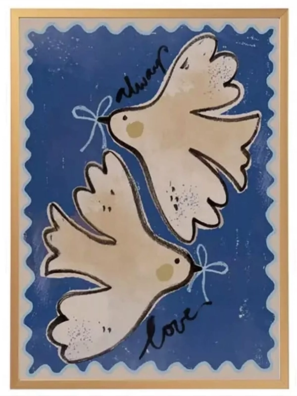 affiche-always-love-colombes-bleues Affiche always love, colombes bleues