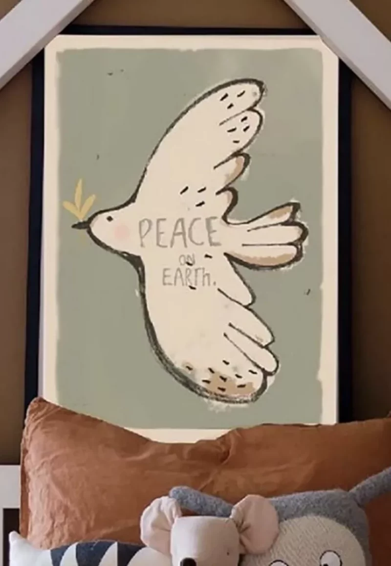 Affiche Peace On Earth, colombe. 50x70cm. – Image 2