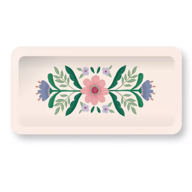 Plateau décoratif en bois, rectangulaire. Design scandinave.