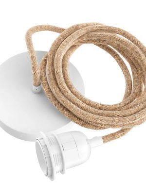 Kit câble électrique en jute et douille E27 pour suspension - 2.50m - Objets déco - photo 2