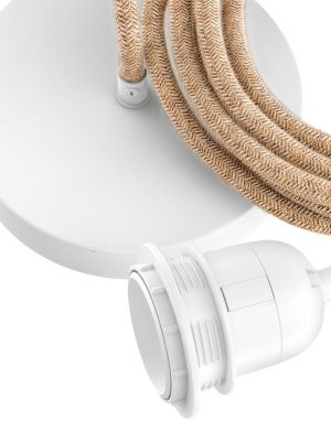 Kit câble électrique en jute et douille E27 pour suspension – 2.50m