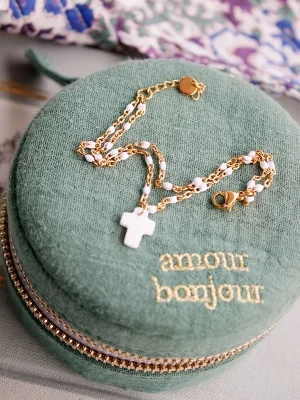 bracelet double croix ou collier symbolique